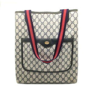 Gucci Weing Shelly Tote Bag leather gray Navy Blue red